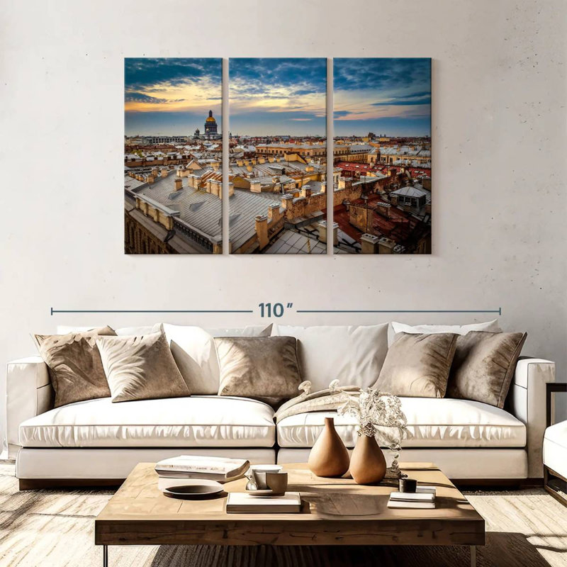 Hannes, St. Pétersbourg, coucher de soleil, H 48 po x l 74 po