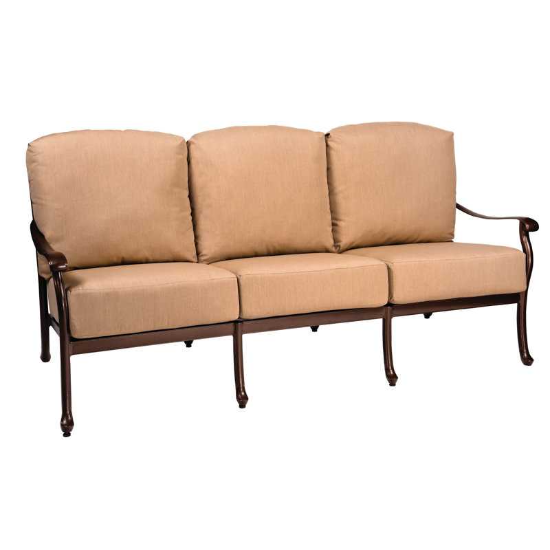 Canapé de patio de 77,75 po Casa, Brun châtaigne, Haie flanelle Sunbrella® flanelle