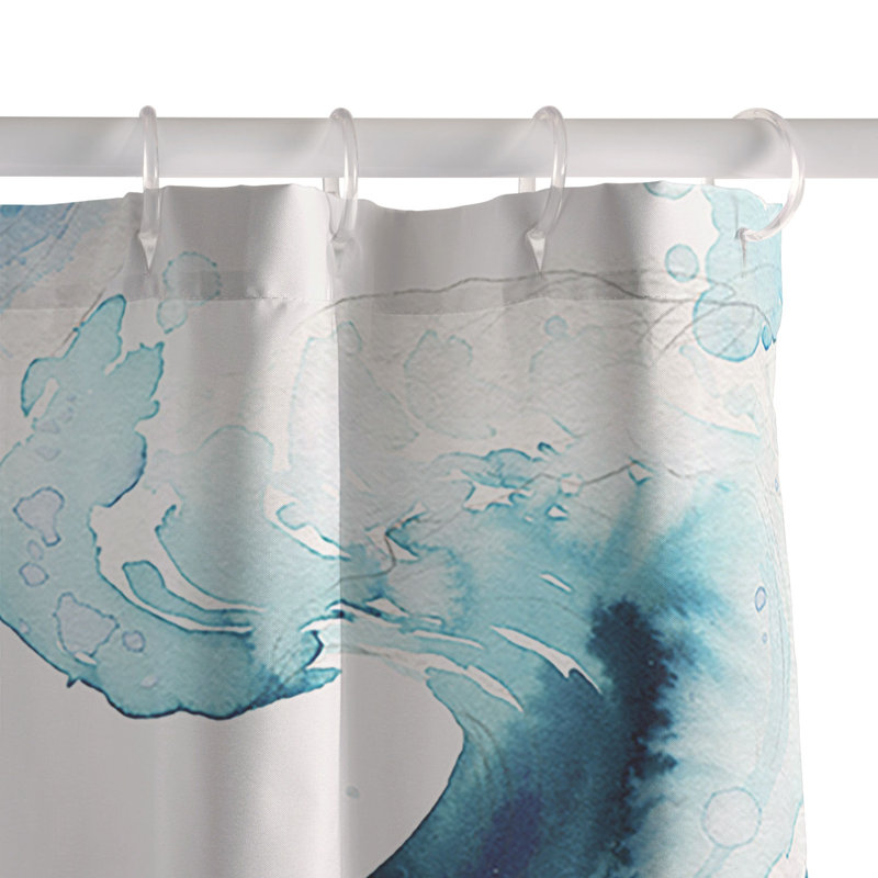 Rideau de douche Ninola Design Sea Waves, Blue Animal Print 1