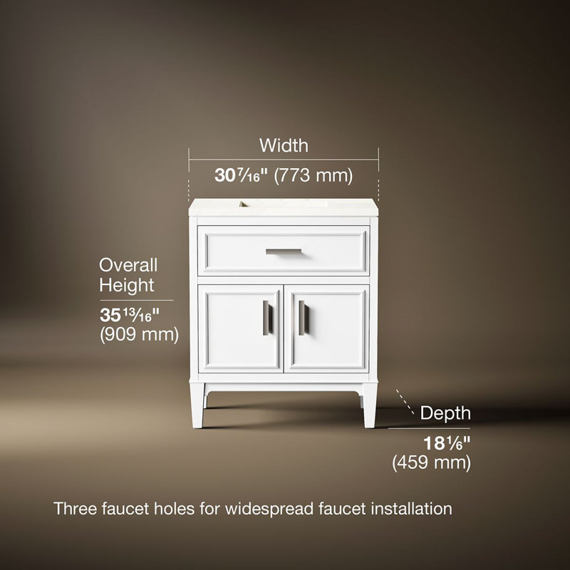Southerk 30-In Bathroom Vanity Set, White, 30"