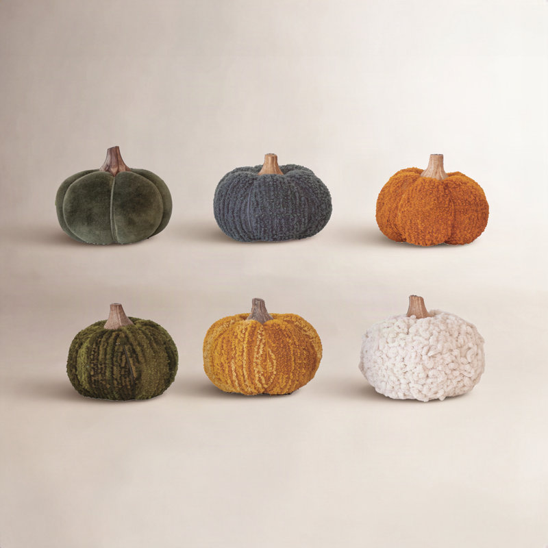 Cotton Blend Pumpkin W Wood Stem
