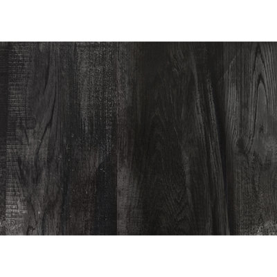 Bureau pour la maison, 140 cm (55 po) de long, avec tiroirs de rangement, stratifié noir et métal, style moderne et contemporain.