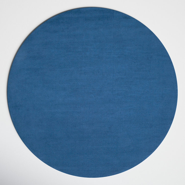 Crowe Handmade Wool Dark Blue Performance  Area Rug