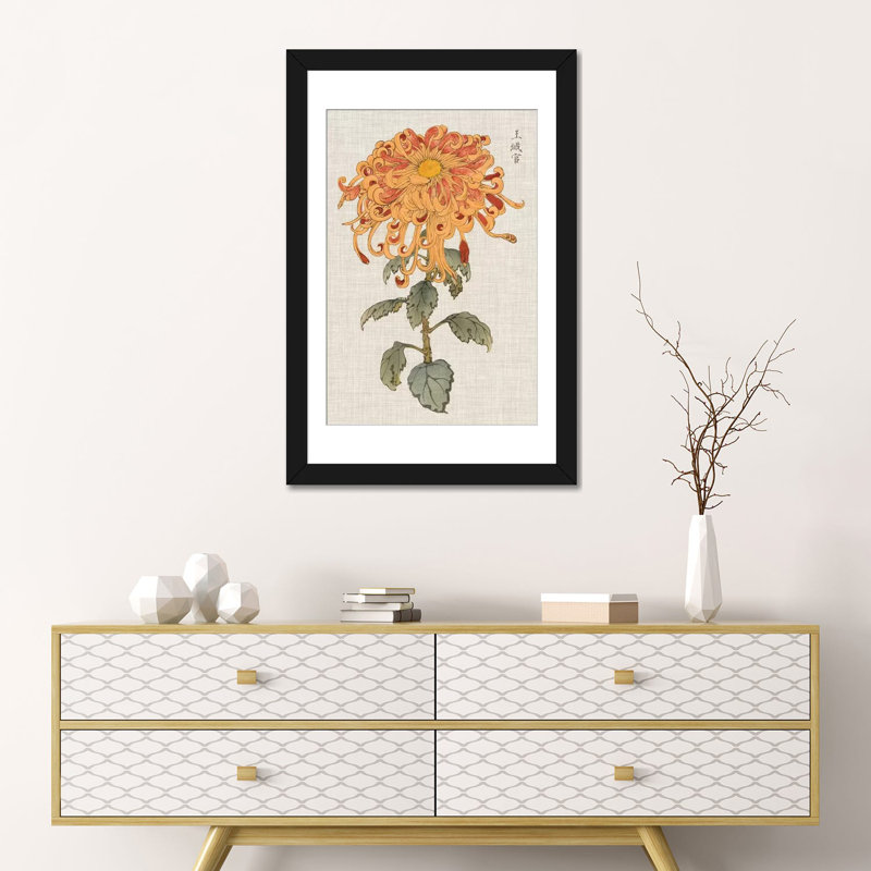 «Vibrant Mums I», impression sur toile tendue, H 24 po x l 16 po x P 1 po, Papier d'art encadré noir, Blanc