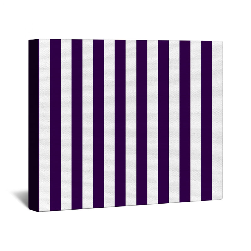 Purple White Stripes Canvas Gallery Wrap in Many Sizes, 16 x 16 inches