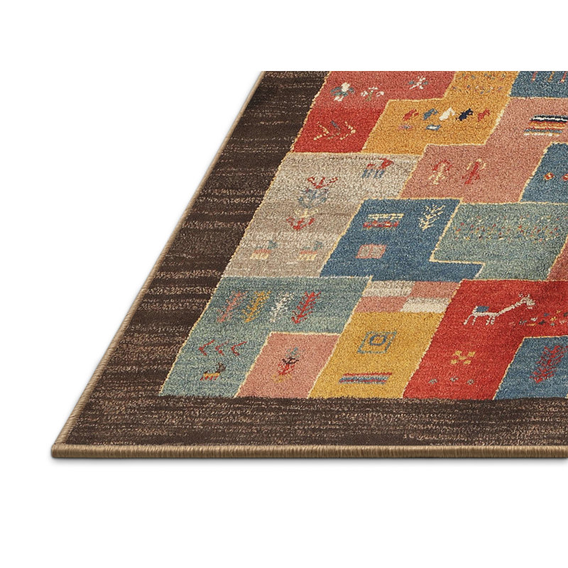 Tapis rouge / beige Campeaux, Rectangle 2 pi x 5 pi