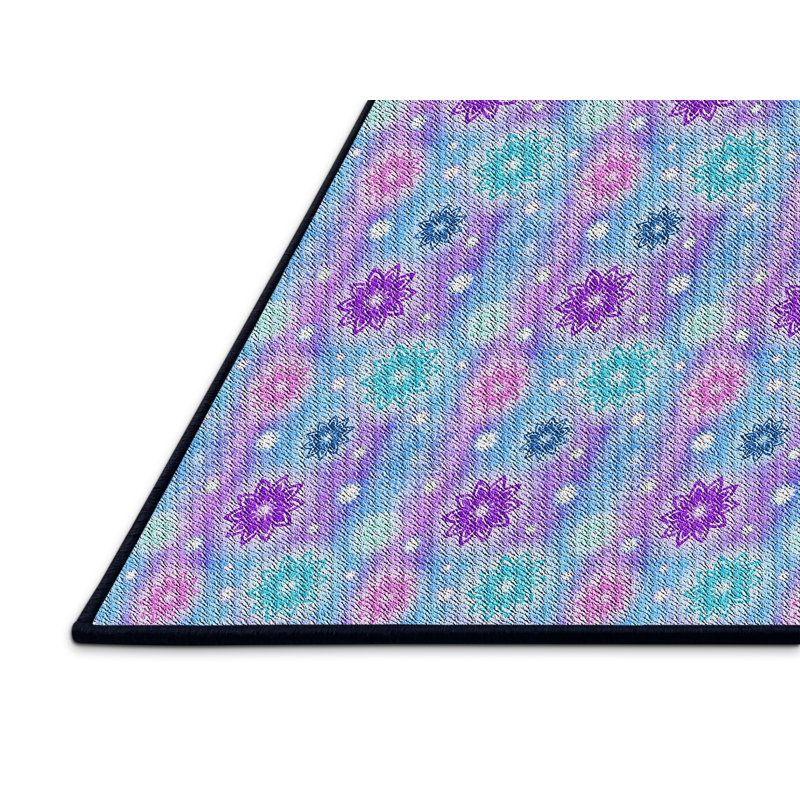Tapis mauve/rose à tisser électrique, Rectangle 8 pi x 12 pi
