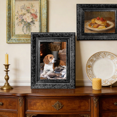 5" x 7" Black 3 PCS Heritage Style Picture Frame for Mantel Decor