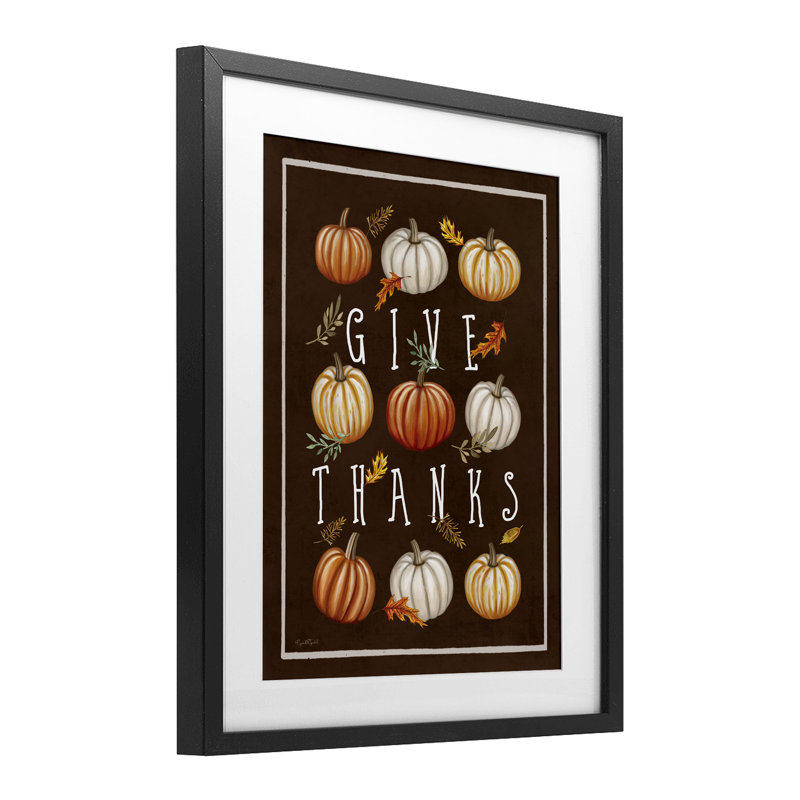Offrez des mercis avec des citrouilles variées, impression sous verre, conception par Elizabeth Tyndall, H 16 po x l 13 po