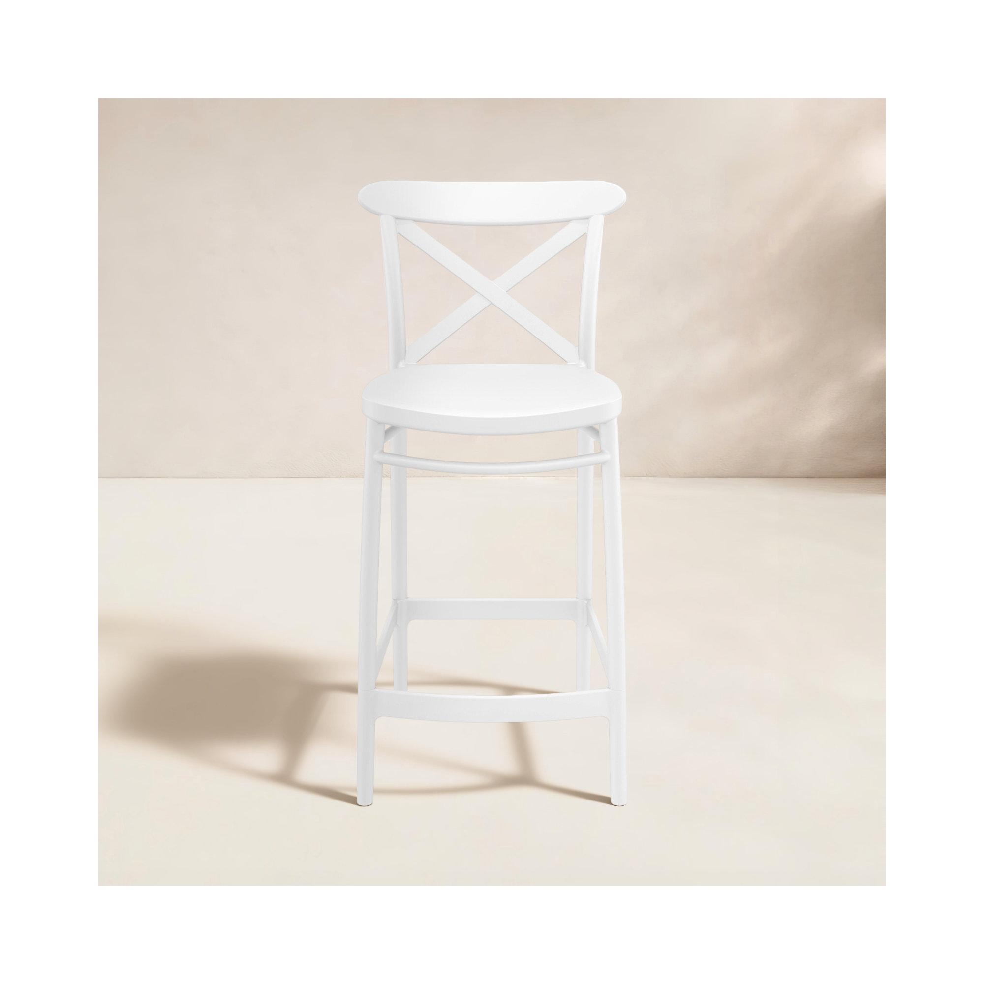 Bijou Outdoor Bar Stool, Bar Stool (29.5" Seat Height), White