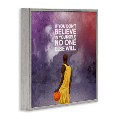 Believe In Yourself Athlete Quote Framed Giclee, design by Marcus Prime