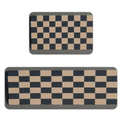 Ensemble de tapis de cuisine à carreaux carreauté - 2 pièces