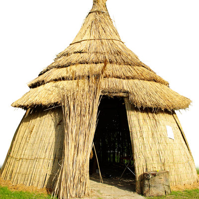 Tente de paille au toit de chaume africain