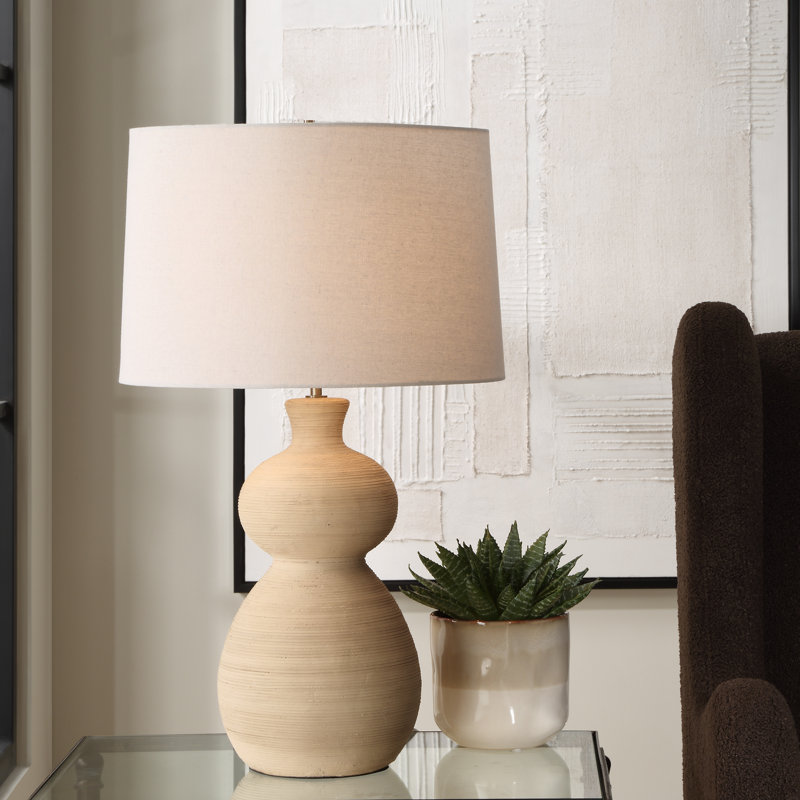 Lampe de table en argile cuite Urska