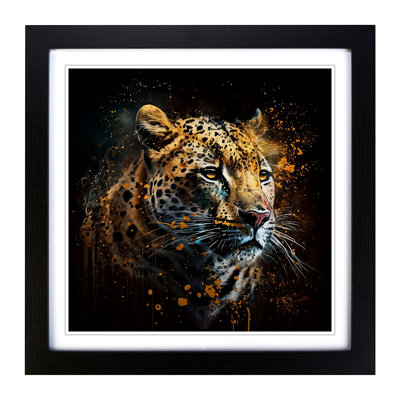 Leopard Abstract Expressionism - Framed Print