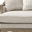 Canapé en bois massif de 86 pouces, recouvert de tissu brun et beige, avec coussins décoratifs