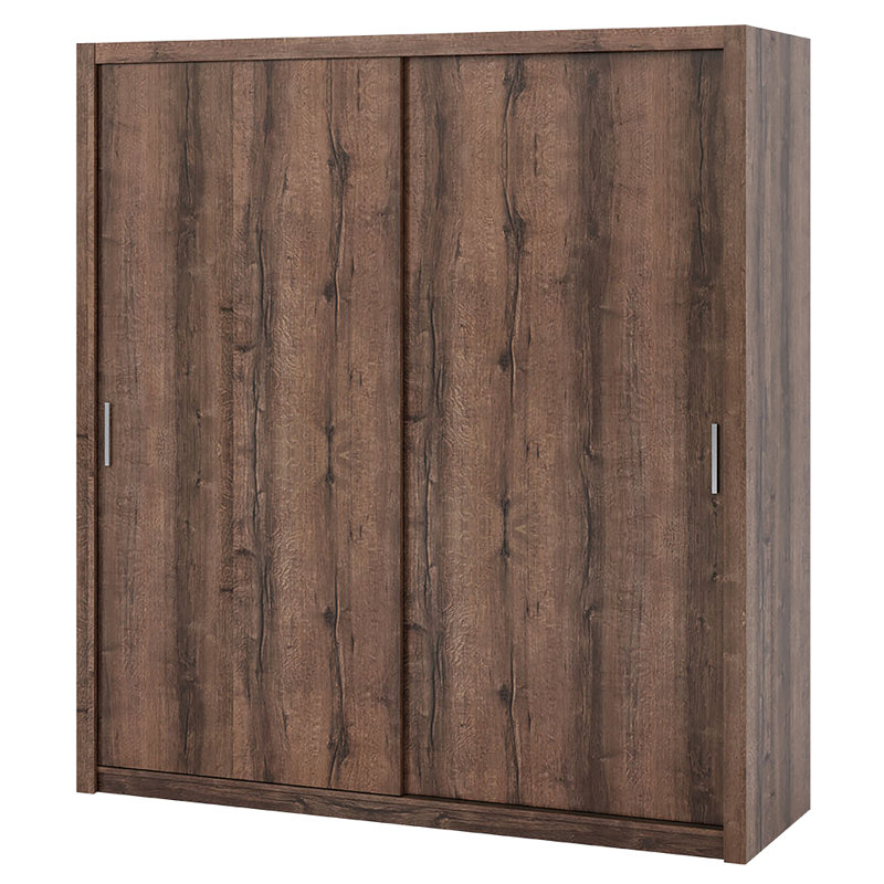 Frazierii 2 Door Wardrobe, 215cm H x 200cm W x 62cm D, Monastery Oak