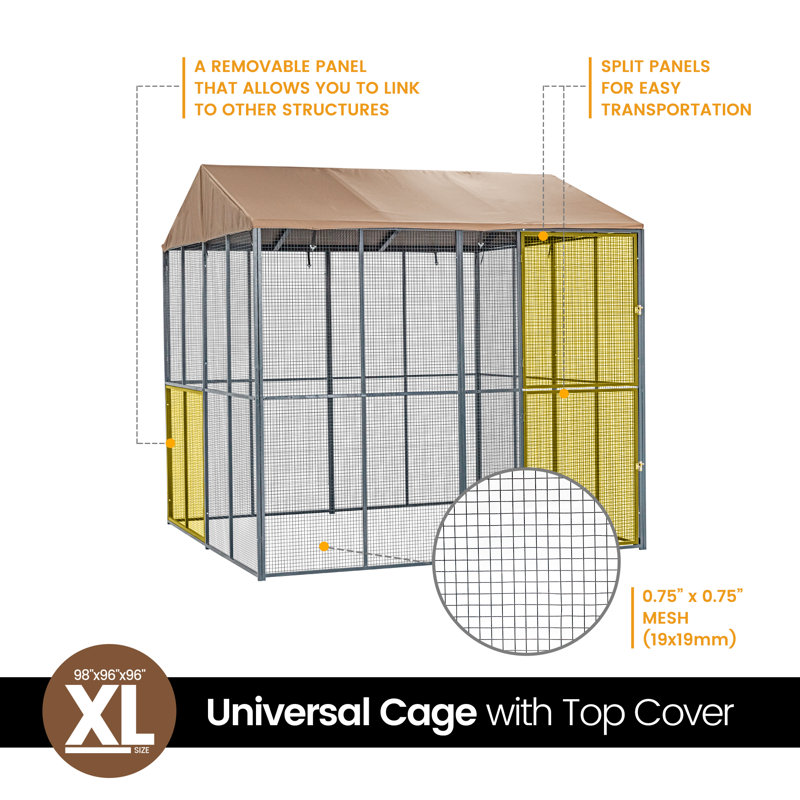 Cage universelle résistante aux intempéries Draupadi, H 96 po x l 96 po x P 96 po