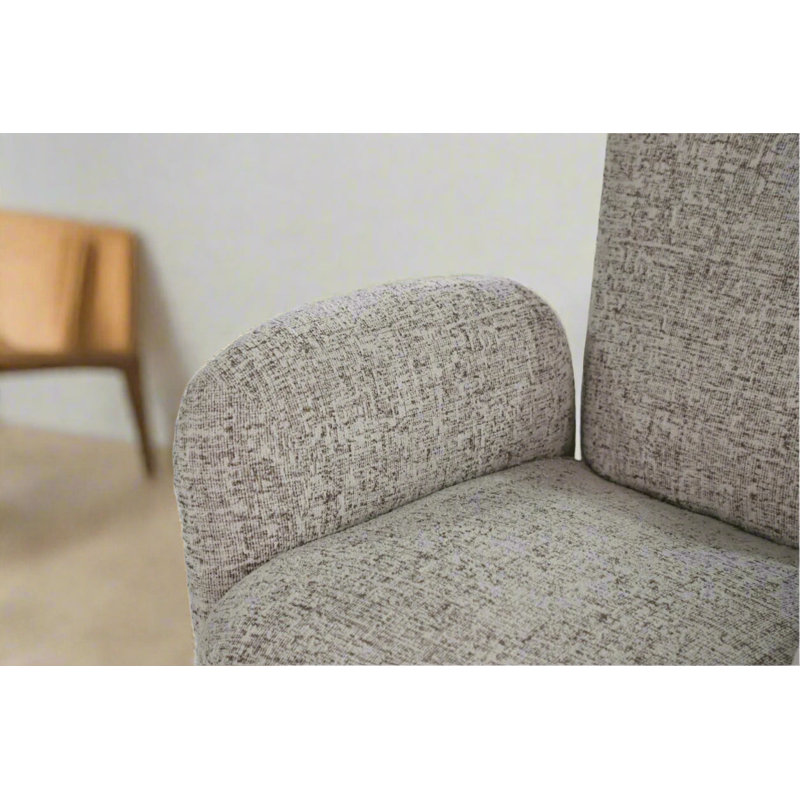 Chaise avec accoudoirs pivotante en tissu Atlas, H 27,2 po x l 32,7 po x P 32,3 po, Blanc