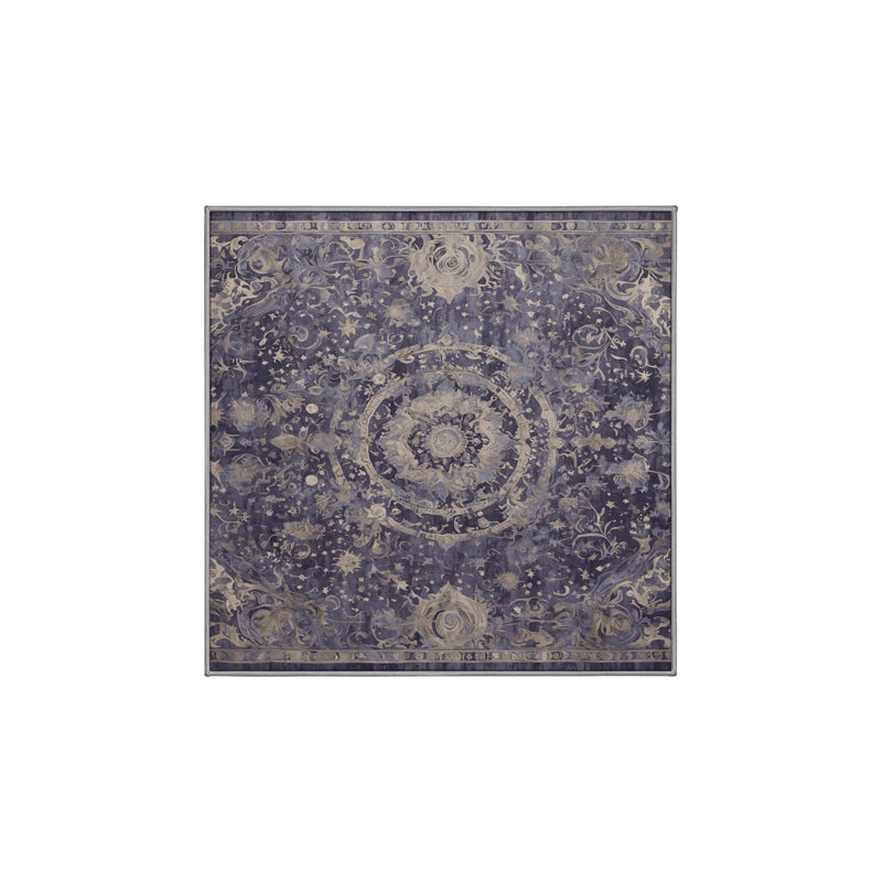 Machine Washable Pink Area Rug, Square 4'