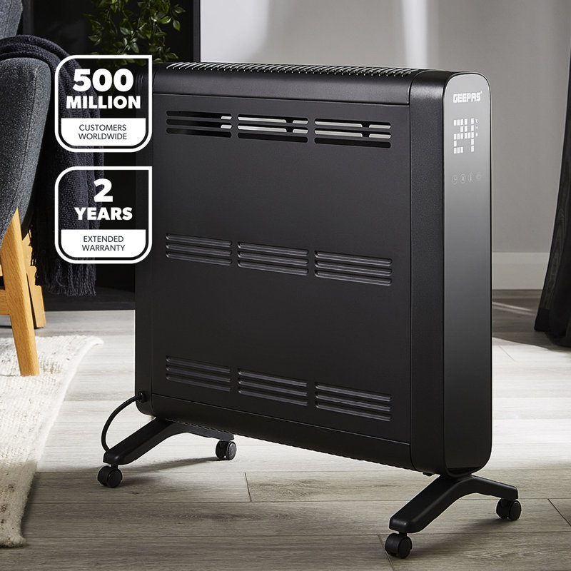 GEEPAS Smart Convector Heater 2000W | Digital Convection Heater Free Standing Radiator with Wifi App and Remote Control | 10–45°C Adjustable Thermostat 24H & Weekly Timer | Energy Saving Child Lock | Black