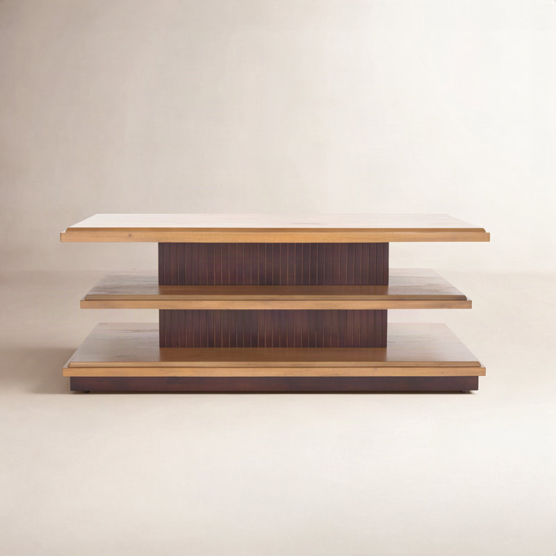 Pasha Storage Coffee Table, Natural/Walnut