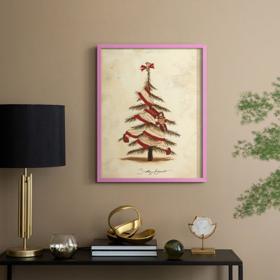 «Christmas Holiday Art CDLX III», reproduction d'art encadrée - bois massif