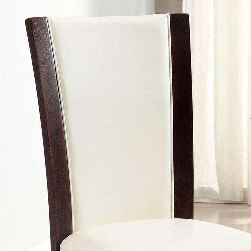 Chaises de salle à manger contemporaines 2 pièces, cerisier foncé, coussin blanc, chaises d'appoint modernes pour la salle à manger, bois de cerisier
