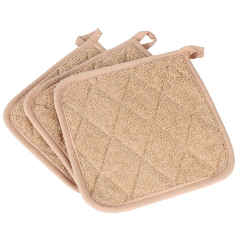 ArkwrightLLC 100% Cotton Potholder Set, Cream