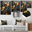 Décoration murale en métal doré gris industriel élégant III - Collages abstraits-1566179473