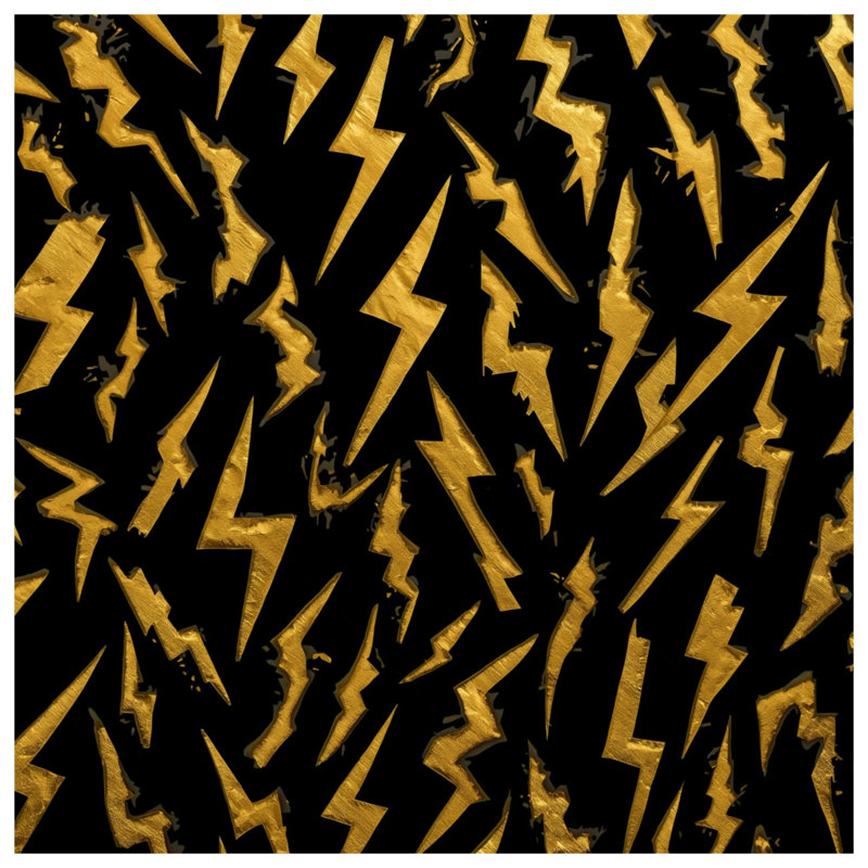Rideaux de douche dorés Lightning Bolts, 70in W x 84in H