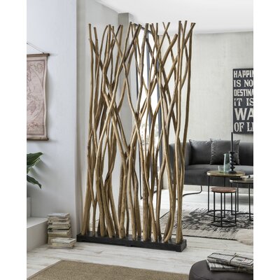 Marjo 39.37" W x 78.74" H Solid Wood Single Panel Room Divider