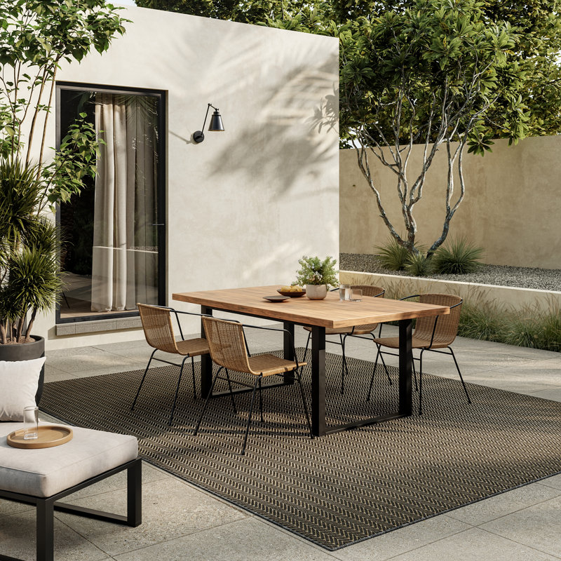 Remmie Modern Indoor/Outdoor Rug, Rectangle 9' x 12', Charcoal