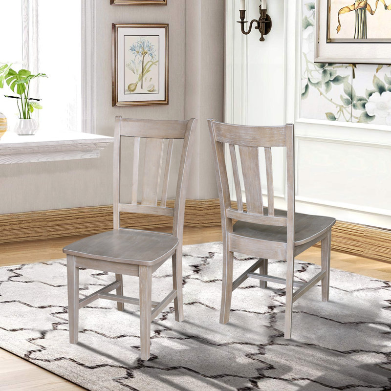 Evalyn Solid Wood Side Chair, Washed Gray Taupe