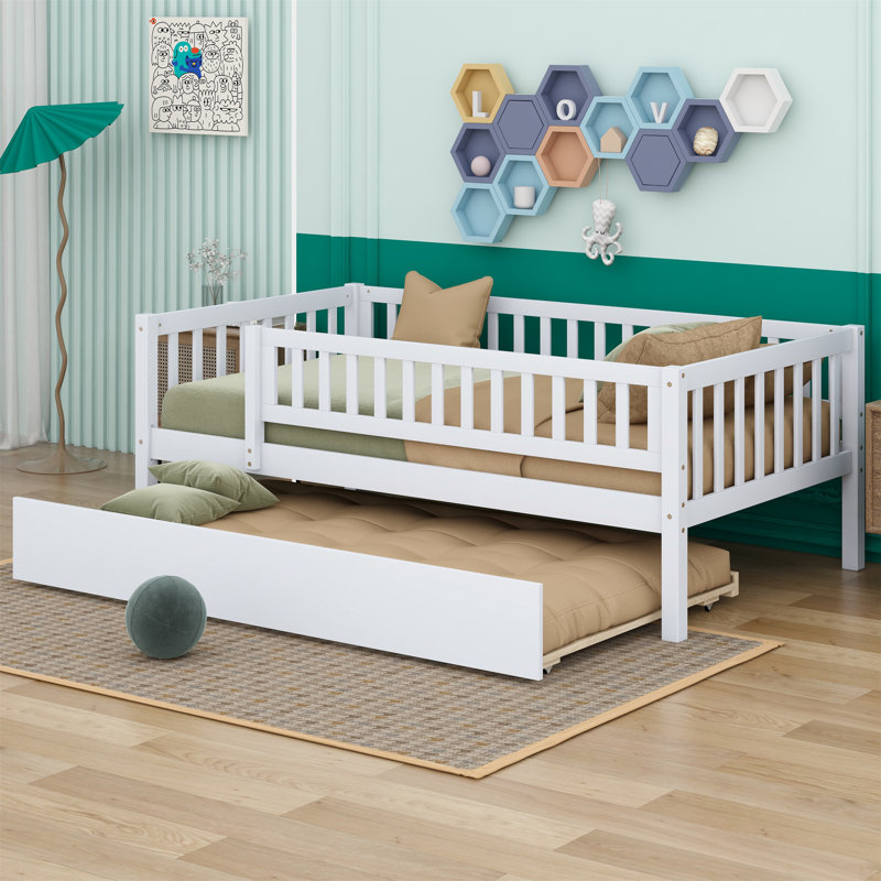 Lit de jour simple avec couchette Shanovia, Blanc