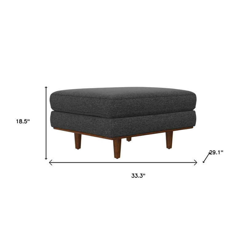 Repose-pieds cocktail 33 po en mélange de polyester gris anthracite et brun