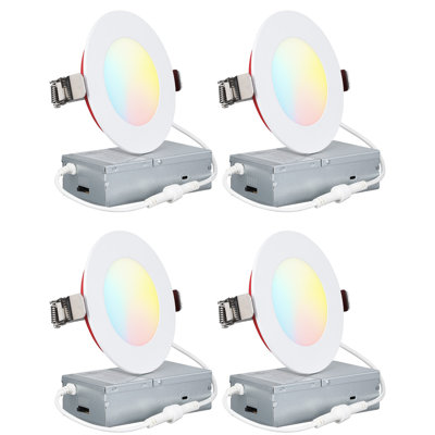 4.13'' Dimmable Fire Rated 2 Hour Ultra-Thin LED Recessed Light Recessed Lighting Kit, UL263&ETL