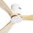 52 Inch Ceiling Fan Natural 3 Solid Wood Fan Blade Noiseless Reversible DC Motor Remote Control For Living Room