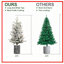 Arbre de Noël 2 pi avec base en pot, 30 lumières DEL blanc chaud, 189 pointes, branches en PE + PVC avec 3 pommes de pin-1526336001