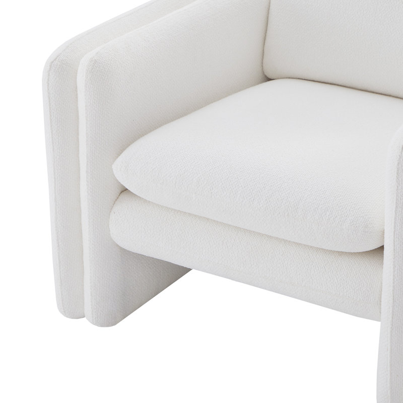 Fauteuil Arey, 100 % polyester blanc