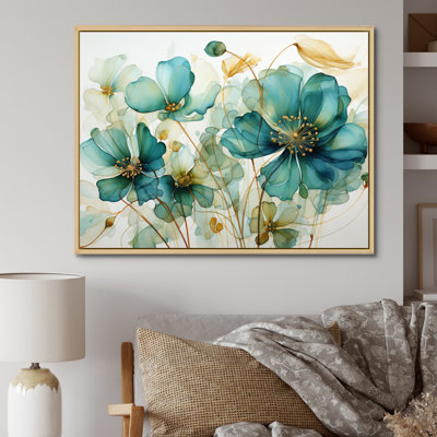 Teal Green Growth On Canvas Print