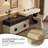 47.24"Modern Black and Cream Extendable Vanity and Storage Cabinet With Mirror