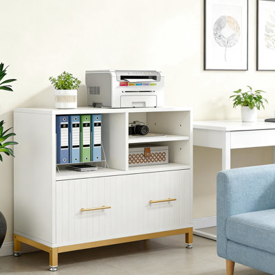 Classeur pratique et stable avec tringle réglable, 3 espaces ouverts, tablette, métal doré E1, 34,63 pouces de profondeur, 15,44 de largeur, 30 tiroirs de bureau multi-usages, rangement, présentoir supérieur