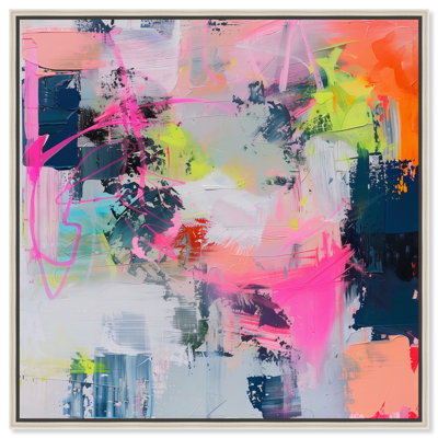 Pastel Luminance I Canvas Abstract Print by Oliver Gal, Black Frame, 12 x 12