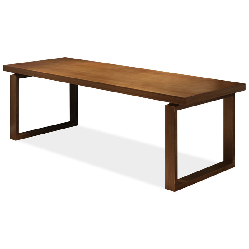 Bureaux rectangulaires bruns en bois massif, H 29,53 po x l 86,61 po x P 23,62 po