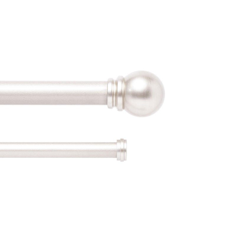 Danbury Hamlin Double 1" Double Curtain Rod, Silver, 36" - 66"