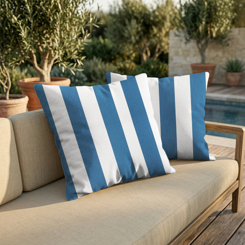 Ensemble de 4 coussins décoratifs Sunbrella, coussins décoratifs d'extérieur carrés de 22 po x 22 po, Carré 22 po