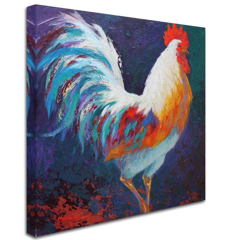 'Rooster' Print on Wrapped Canvas, 14" H x 14" W
