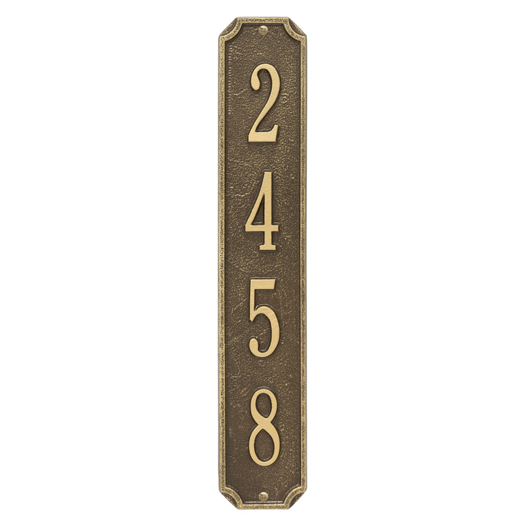 Cut Corner Vertical Address Sign Old Century Forge 