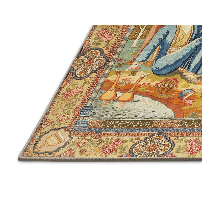 Tapis brun / bleu, Rectangle 3 pi x 5 pi